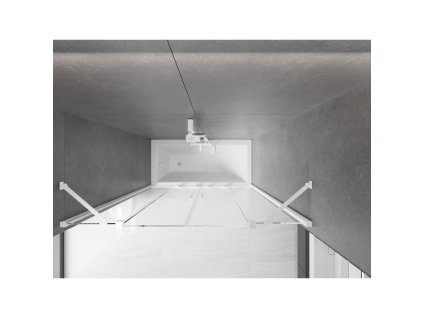 MEXEN/S - Velar Duo Dvoukřídlá posuvná vanová zástěna 150 x 150 cm, transparent, bílá 896-150-000-02-20