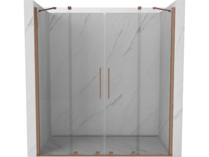 MEXEN/S - Velar Duo posuvné sprchové dveře 170, transparent, měď kartáčovaná 871-170-000-02-65  + slevový kód