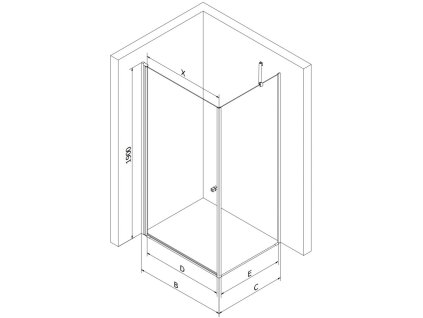 MEXEN/S - Pretoria sprchový kout 90x90, transparent, chrom + sprchová vanička včetně sifonu 852-090-090-01-00-4070