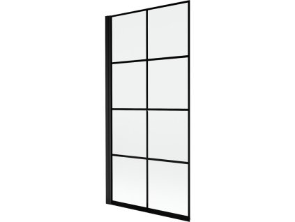 MEXEN - MIST vanová zástěna 90x150 cm 6mm 1-s, černá, dekor, levá 8A9-090-001-70-77-L