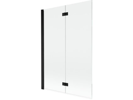MEXEN - MIST vanová zástěna 120x150 cm 6mm 2-s, černá, čirá, levá 8A9-120-002-70-00-L