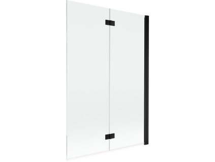 MEXEN - MIST vanová zástěna 120x150 cm 6mm 2-s, černá, čirá, pravá 8A9-120-002-70-00-P