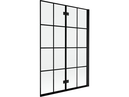 MEXEN - MIST vanová zástěna 120x150 cm 6mm 2-s, černá, dekor, pravá 8A9-120-002-70-77-P