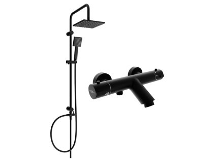 MEXEN/S - Tord sprchový sloup včetně vanové termostatické baterie Kai, černá 77300200-70