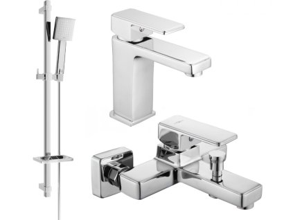 MEXEN/S - Cetus DQ45 SET vanová a umyvadlová baterie, chrom 744303DQ45-00