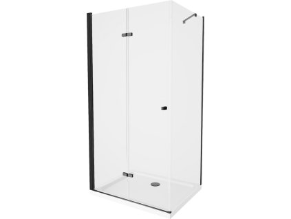 MEXEN/S - Lima sprchový kout 100x70, transparent, černá + bílá vanička se sifonem 856-100-070-70-00-4010B