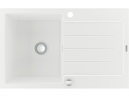 MEXEN - Bruno granitový dřez 1 s odkapávačem 795x495 mm, bílá 6513791010-20