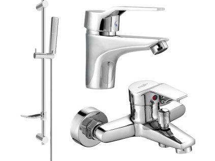 MEXEN/S - Caro DF72 SET vanová a umyvadlová baterie, chrom 746603DF72-00