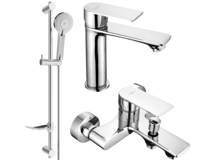 MEXEN/S - Royo DF40 Set umyvadlové a vanové baterie s příslušenstvím, chrom 72203DF40-00