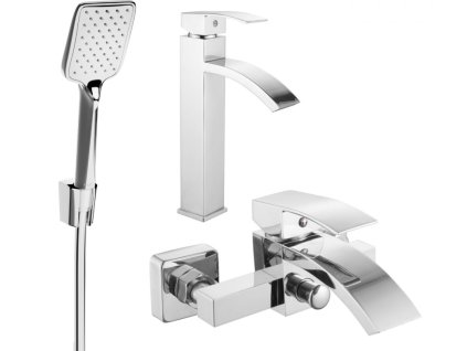 MEXEN/S - Libra R62 Set umyvadlové a vanové baterie s příslušenstvím, chrom 745113R62-00