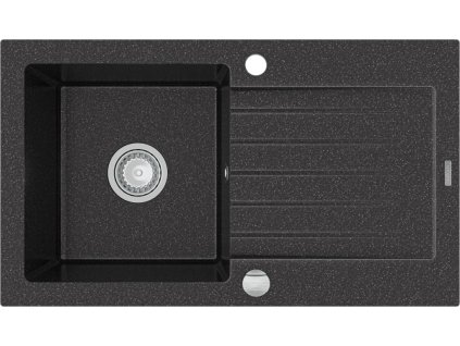MEXEN - Pablo granitový dřez 1 s odtokovou nosné stůl 752x436 mm, černá skvrnité 6510751010-76