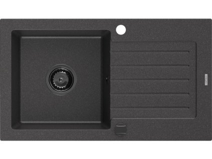 MEXEN/S - Pablo granitový dřez 1 s odkapávačem 752 x 436 mm, černá kropenatá, + sifon grafit 6510751010-76-B