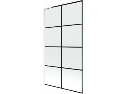 MEXEN/S - Next L vanová zástěna FIX 100 x 150, černá vzor, bílá 895-100-000-03-77-20