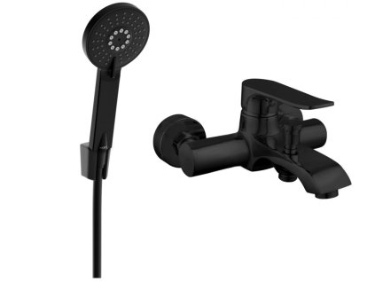 MEXEN/S - Pecos R40 vanová baterie se sprchou set, černá 7273R40-70