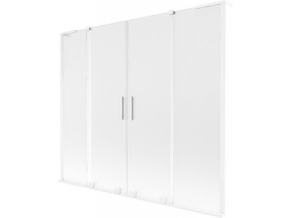 MEXEN/S - Velar L Duo dvoukřídlá posuvná vanová zástěna 180 x 150, dekor, bílá 896-180-003-32-20