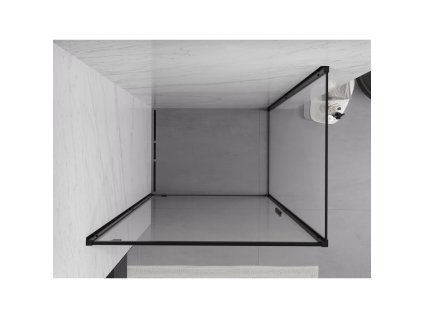 MEXEN/S - Exo sprchový kout dveře křídlové 85 x 80, transparent, černá 8181-085-080-70-00
