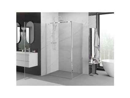 MEXEN/S - Exo sprchový kout dveře křídlové 90 x 75, transparent, chrom 8181-090-075-01-00