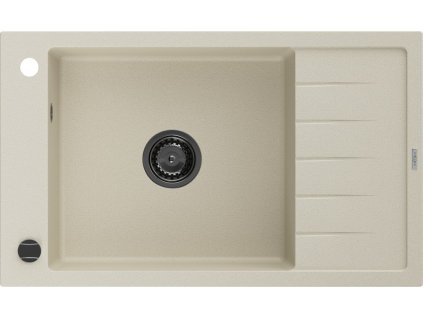 MEXEN/S - Elias granitový dřez 1 s odkapávačem 795 x 480 mm, béžová, + černý sifon 6511791005-69-B