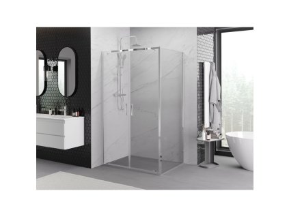 MEXEN/S - Exo sprchový kout dveře křídlové 80 x 90, transparent, chrom 8182-080-090-01-00