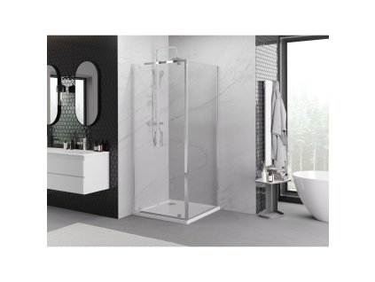 MEXEN/S - Exo sprchový kout dveře křídlové 90 x 90, transparent, chrom 8182-090-090-01-00