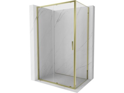 MEXEN/S - Exo sprchový kout, posuvné dveře 135 x 90, transparent, zlato 8151-135-090-50-00
