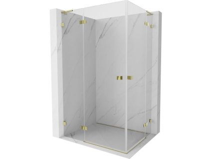 MEXEN/S - Lunar L Duo sprchový kout dveře křídlové 90 x 80, transparent, zlato 834L-090L-080P-50-00