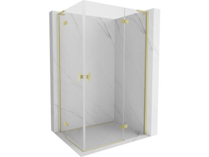 MEXEN/S - Mist-H L Duo sprchový kout dveře křídlové 85 x 105, transparent, zlato kartáčovaná 8A5L-085L-105P-55-00