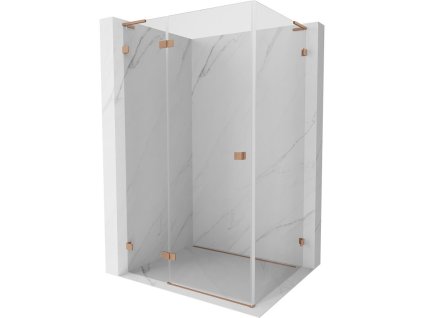 MEXEN/S - Lunar L sprchový kout dveře křídlové levá 85 x 80, transparent, měď kartáčovaná 834L-085-080-65-00-L