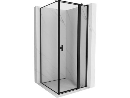 MEXEN/S - Mist T sprchový kout dveře křídlové pravá 80 x 80, černý okraj, černá 8A4T-080-080-70-70-P