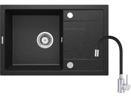 DEANTE - Corio grafit - Granitový dřez včetně bateries elastickou hubicí ZRCP2113