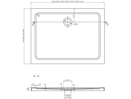 MEXEN/S - Roma sprchový kout 110x70, kyvné, čiré sklo, chrom + vanička 854-110-070-01-00-4010