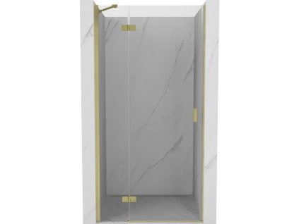 MEXEN/S - Mist-H sprchové dveře křídlové levé 80, transparent, zlatá kartáčovaná 8A5-080-000-55-00-L