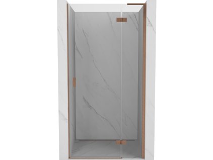 MEXEN/S - Mist-H L sprchové dveře křídlové pravé 85, transparent, měď kartáčovaná 8A5L-085-000-65-00-P