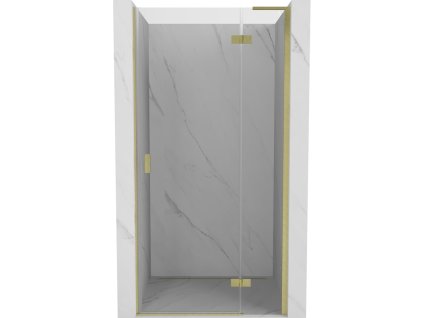 MEXEN/S - Mist-H L sprchové dveře křídlové pravé 120, transparent, zlatá kartáčovaná 8A5L-120-000-55-00-P