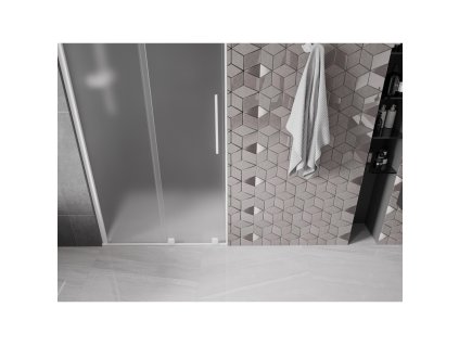 MEXEN/S - Velar posuvné sprchové dveře 100, dekor, bílá 871-100-000-31-20