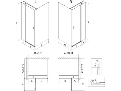 MEXEN/S - Mist T sprchový kout dveře křídlové 110 x 110, transparent, černá 8A4T-110-110-70-00