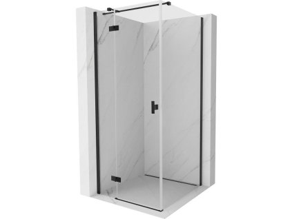 MEXEN/S - Mist H T sprchový kout dveře křídlové levá 75 x 75, transparent, černá 8A5T-075-075-70-00-L