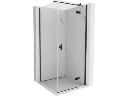 MEXEN/S - Mist H T sprchový kout dveře křídlové pravá 75 x 75, transparent, černá 8A5T-075-075-70-00-P
