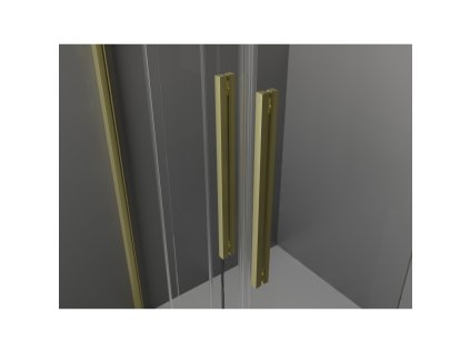 MEXEN/S - Velar L Duo sprchový kout, posuvné dveře 100 x 100, dekor, zlato kartáčovaná 871-100-100-02-33-55