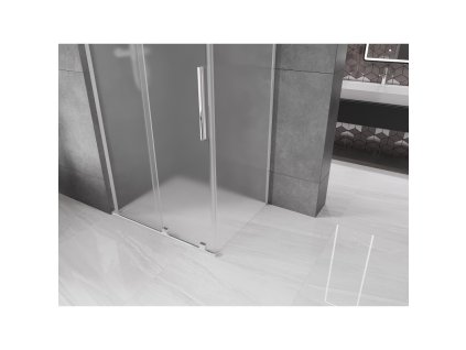 MEXEN/S - Velar L sprchový kout, posuvné dveře 100 x 110, dekor, chrom 871-100-110-33-01