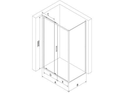 MEXEN/S - Exo sprchový kout, posuvné dveře 155 x 80, transparent, zlato 8151-155-080-50-00