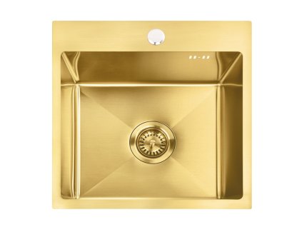 REA - Ocelový dřez Leo 40 BRUSH GOLD ZLE-06001