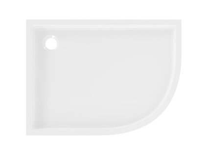 MEXEN - Flow+ Sprchová vanička čtvrtkruh asymetrická levá 100 x 80, bílá lesk 46Q108010LH