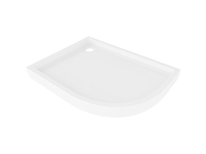 MEXEN - Flow+ Sprchová vanička čtvrtkruh asymetrická levá 100 x 80, bílá lesk 46Q108010LH