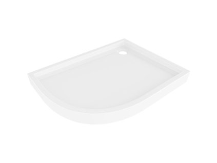 MEXEN - Flow+ Sprchová vanička čtvrtkruh asymetrická pravá 90 x 80, bílá lesk 46Q108090RH
