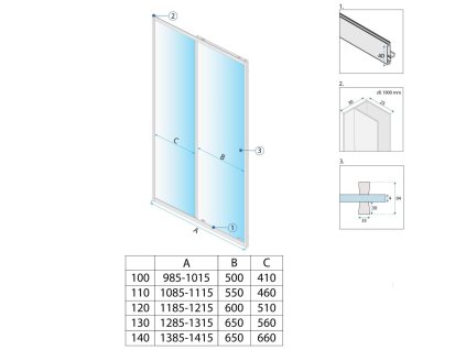 REA - Sprchové dveře Primo Slide 100 Chrome REA-K0564