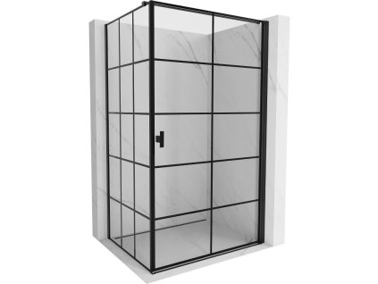 MEXEN/S - Mist-B  sprchový kout dveře křídlové pravá 100 x 85, černá kratka, černá 8A2T-100-085-70-77-P