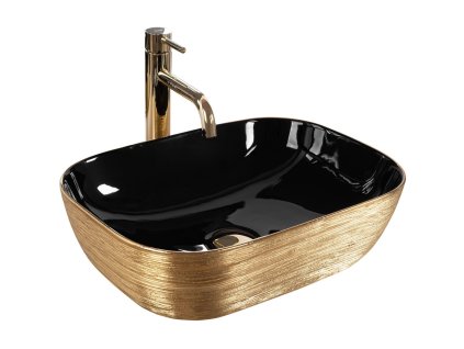 REA - Umyvadlo na desku Belinda BLACK GOLD BRUSH REA-U8780