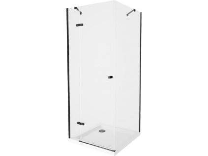 MEXEN/S - Roma sprchový kout 80x80, transparent, černá + bílá vanička se sifonem 854-080-080-70-00-4010B