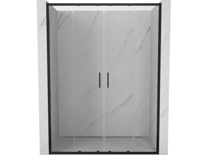 MEXEN/S - Exo dvojité posuvné sprchové dveře 150, transparent, černá 8152-150-000-70-00